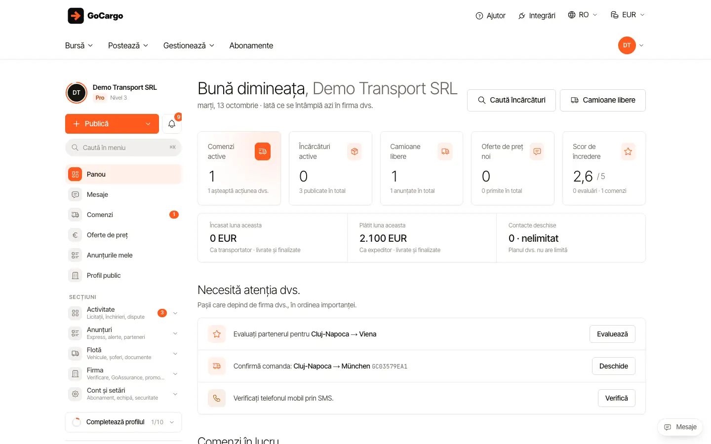 Notificările din cont: Deschideți clopoțelul